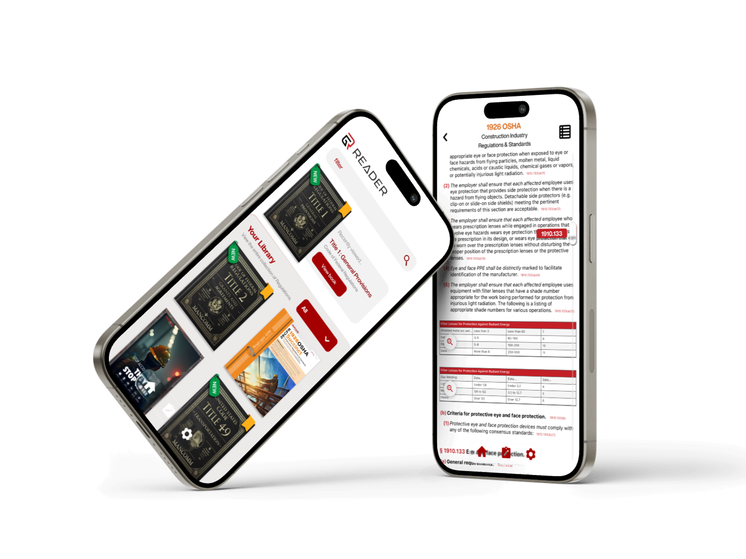 RegLogic on iPhone — search any DOT, OSHA, or FMCSR regulation instantly